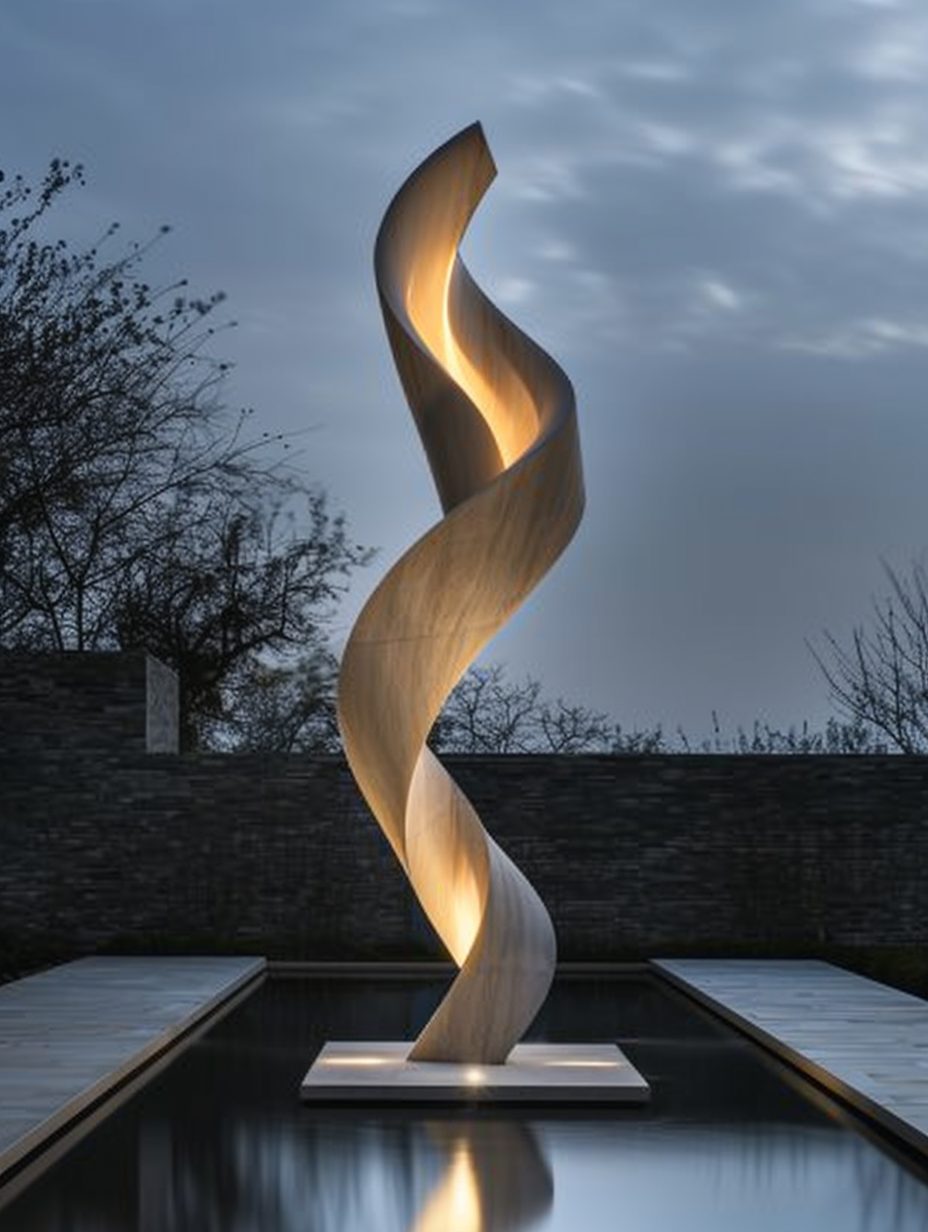Wimacons the spiral, garden commission ii, private estate commission, lightweight foam-core